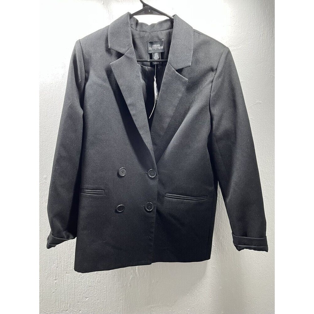 URBAN OUTFITTERS BLACK DOUBLE BREASTED LINED WOMENS BLAZER SIZE MED NWT
